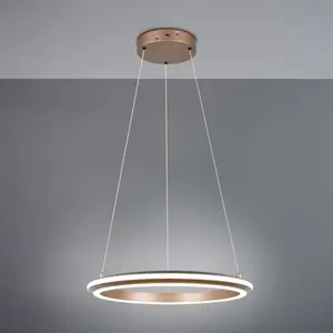TRIO AMADOR - Hanglamp - Mokka - incl. 1x SMD 34 W - Dimbaar met schakelaar - Plafondbevestiging - In hoogte verstelbaar - DIP - Schakelaar pas cher