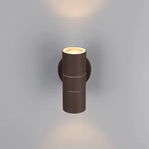 TRIO TURIA - Wandlamp - Roestkleur - excl. 2x GU10 4,5 W - Verlichting omhoog en omlaag - Wandmontage - Buitenverlichting - IP44