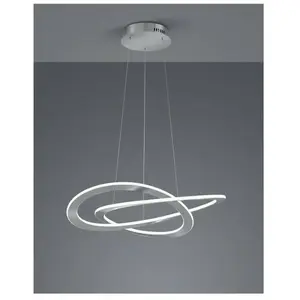 Suspension 2 Cercles Led Oakland Nickel Mat Dimmable Trio Lighting pas cher
