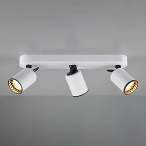 Trio Leuchten Pago 803500331 Lot de 3 spots en métal Blanc mat/noir pas cher