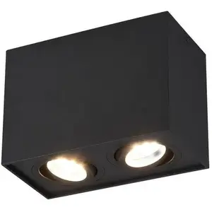 TRIO BISCUIT - Plafondlamp - Zwart mat - excl. 2x GU10 35W pas cher