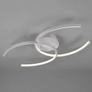 Reality Leuchten Cocos R67011187 Plafonnier LED en métal nickel mat avec 2 ampoules LED 10 W et variateur d'intensitéVendu parbol