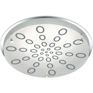 RL Plafonnier rond en verre, plafonnier à intensité variable, chrome, ...