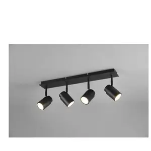 Trio Lighting Trio Angelo Spot De Plafond Moderne À 4 Lumières Bar Noir Mat Ip44 pas cher