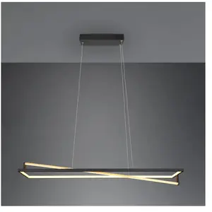 Trio Edge Plafonnier Suspendu LED Moderne 35W Noir Mat 2300-3000-4000KVendu parcdiscount