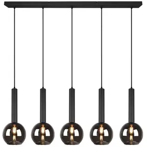 Trio, Suspension, 310300532Pendelle noire 'Clayton' 5flg (E27) pas cher