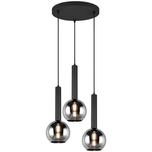 Trio, Suspension, 310390332Pendelle noire 'Clayton' 3flg (E27)Vendu pargalaxus