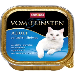 32x100g Mare saumon, crevettes Animonda Vom Feinsten - Pâtée pour chat pas cher