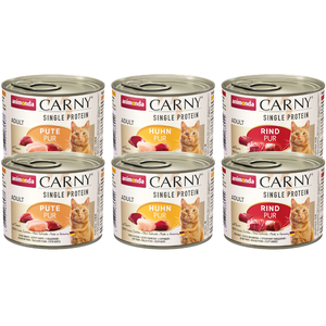 6x200g Single Protein Adult lot mixte Animonda Carny - Pâtée pour chat pas cher
