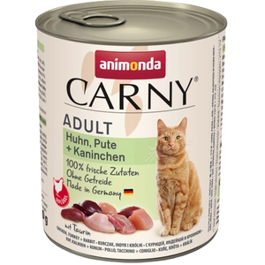 6x800g Adult poulet, dinde et lapin Animonda Carny - Pâtée pour chat pas cher