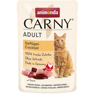 12x85g cocktail de volailles Animonda Carny - Pâtée pour chat pas cher