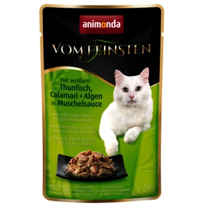 animonda Vom Feinsten Adult en sauce 18 x 50 g pour chat - thon blanc, calamars + algues dans une sauce aux moules pas cher