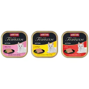 Mégapack animonda Vom Feinsten Kitten 96 x 100 g pour chat (Pâté-baby, volaille, boeuf) nourriture humide pour chat pas cher