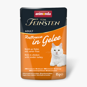 animonda Vom Feinsten Adult Raffinesse en gelée 24 x 85 g pour chat - riche en poulet et en dinde pas cher