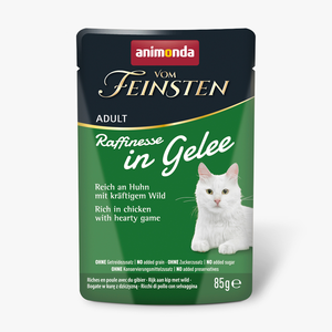 animonda Vom Feinsten Adult Raffinesse en gelée 24 x 85 g pour chat - riche en poulet et en gibier pas cher