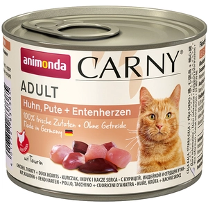 animonda Carny Adult 6 x 200 g pour chat - poulet, dinde, coeurs de canard pas cher