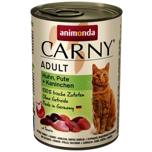 6x200g Adult -poulet, dinde, lapin Animonda Carny - Pâtée pour chat