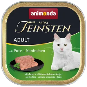 6x100g Adult Animonda vom Feinsten, dinde & lapin - Pâtée pour chat pas cher