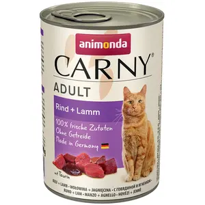 6x400g Animonda Carny, boeuf & agneau - Pâtée pour chat pas cher