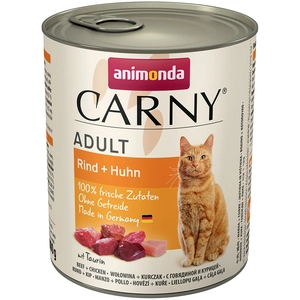 6x800g Adult Animonda Carny, boeuf & poulet - Pâtée pour chat pas cher