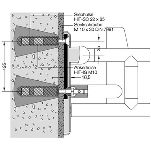 Hewi, Miroir, Visserie de fixation 801/805 Support dorsal bilatéral pour brique creuse pas cher