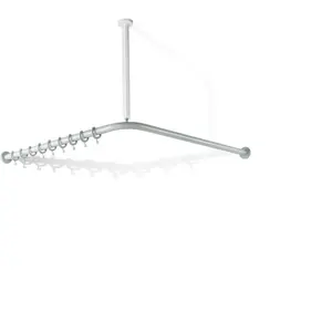 Hewi, Tringle à rideau de douche, Barre à rideaux SÉRIE 801 d= 33mm 1200x1200mm, 24 anneaux blanc pur pas cher