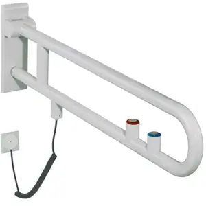 Hewi, Miroir, Grille de soutien version E. SERIE 801 pivotant bouton rinçage/fonctions rouge 90cm (7.80 x 25.90 cm)