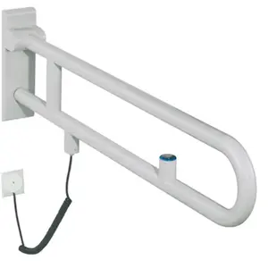 Hewi, Miroir, Grille de soutien version E. SERIE 801 pivotant, bouton de rinçage 900mm gris clair (78 x 11 cm)
