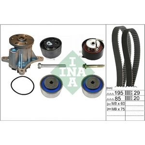 Schaeffler INA Pompe à eau + kit de courroie de distribution pour PEUGEOT: 407, 607 & CITROËN: C5, C6 (Ref: 530 0764 30)