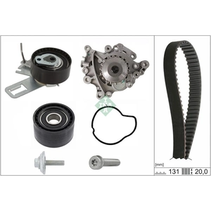 Schaeffler INA Pompe à eau + kit de courroie de distribution pour PEUGEOT: 2008, 308, 5008, 208, 508, Expert, Rifter, 3008 (Ref: 530 0760 30)