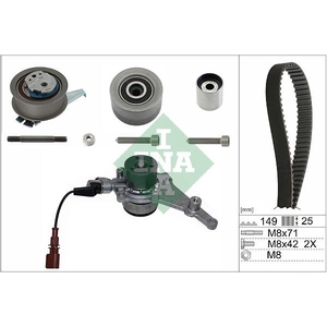Schaeffler INA Pompe à eau + kit de courroie de distribution pour SEAT: Ateca, Tarraco, Leon & AUDI: Q5, A6, A4, A3, Q2, A5, Q3, A7 (Ref: 530 0835 30)