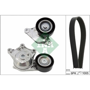Schaeffler INA Kit de courroie d'accessoire pour DS: DS4, DS3 & PEUGEOT: 208, 2008 & CITROËN: DS3, DS4, C4 Cactus, C4 (Ref: 529 0358 10)