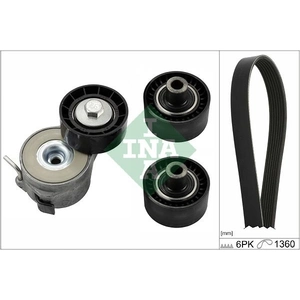 Schaeffler INA Kit de courroie d'accessoire pour CITROËN: Berlingo, Jumpy, Dispatch, Nemo & PEUGEOT: Partner, Bipper, 206, Expert (Ref: 529 0404 10)
