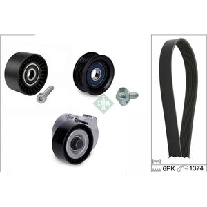 Schaeffler INA Kit de courroie d'accessoire pour FIAT: Punto, 500, Bravo & ALFA ROMEO: Mi.To, Giulietta & LANCIA: Delta, Musa (Ref: 529 0417 10)