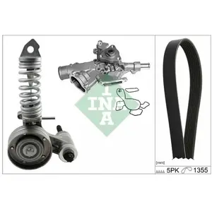 Schaeffler INA Pompe à eau+Jeu de courroie trapézoïdale à nervures pour OPEL: Corsa, Astra, Agila & VAUXHALL: Corsa, Agila (Ref: 529 0297 30)