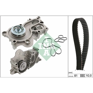 Schaeffler INA Pompe à eau + kit de courroie de distribution pour SEAT: Ateca, Mii, Ibiza, Leon, Arona, Toledo & VOLKSWAGEN: Caddy (Ref: 530 0744 30)