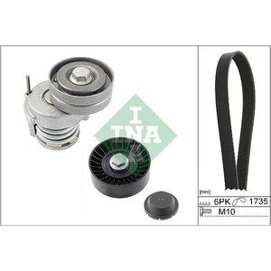 Schaeffler INA Kit de courroie d'accessoire pour VOLKSWAGEN: Golf Cabriolet, Tiguan, Golf, Jetta, Eos, Passat, Scirocco, Polo (Ref: 529 0505 10)