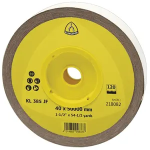 KLINGSPOR Rouleau de tissu abrasif kl 385 jf 115 mm granulation 80 pour métal corindon pas cher