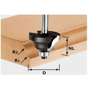 FESTOOL Fraise double moulure HW S8 D38,1/R6,35/R6,35 pas cher