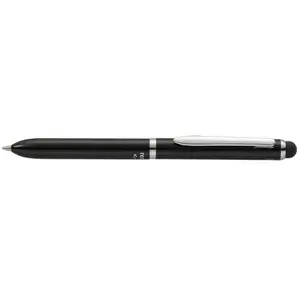 ONLINE 31019/3D Stylo bille MULTI TOUCH PEN, noir, bi-couleur à encre rouge et bleu, rechargeable, avec pointe de stylet pour les smartphones et tablettes pas cher