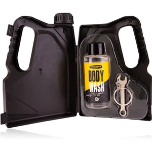 Accentra Verzorgingsset voor mannen in geschenkverpakking in de vorm van een oliebusje, inclusief 100 ml body wash, sleutelhanger pas cher