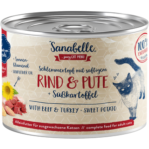 Sanabelle 6 x 180 g Sannabelle All Meat boeuf & dinde nourriture humide pour chatsVendu parbol