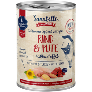 Sanabelle 6 x 380 g Sannabelle All Meat boeuf & dinde nourriture humide pour chat pas cher