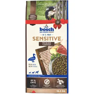 15kg Bosch Sensitive canard, pommes de terre - Croquettes pour chien pas cher