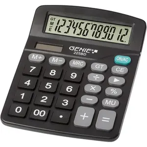 Genie 225 BD Calculatrice de Bureau 12 Chiffres Dual-Power (Solar et B...