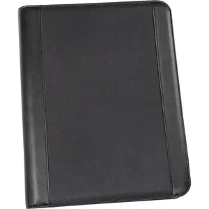 Genie Porte-documents A4 avec classeur amovible (Frankfurt, fermeture éclair, bloc-notes inclus, disponible en aspect cuir et nylon texturé), noir. pas cher