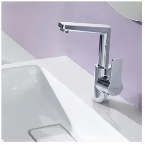 Hansa, Robinetterie de salle de bains, Hansatwist Mitigeur de lavabo, commande latérale, avec vidage, orientable, saillie : 130 mm