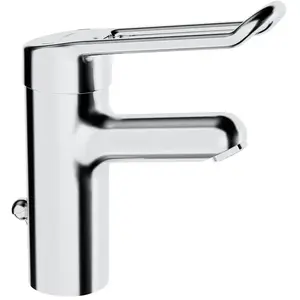 Hansa, Robinetterie de salle de bains, HANSAMEDIPRO protec Mitigeur de lavabo, avec tirette, levier à arceau, saillie 120 mm, chrom pas cher
