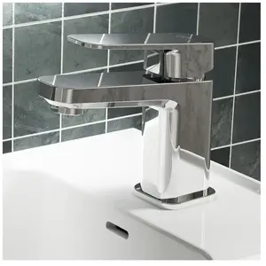 Mitigeur Lavabo Monotrou Bec Fix Sans Tirette ni Vidage, 100mm, Chromé pas cher