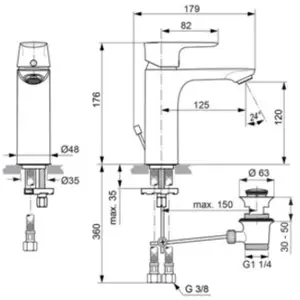 IDS Waschtischarmatur CONNECT AIR Grande chrom 1 pièces pas cher